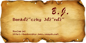Benkóczky Júnó névjegykártya